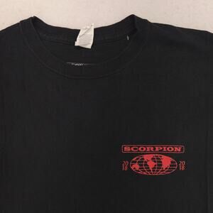 Scorpion Wolrd Tour Band Crew Neck Short Sleeve Graphic Shirt Mens Size L Black
